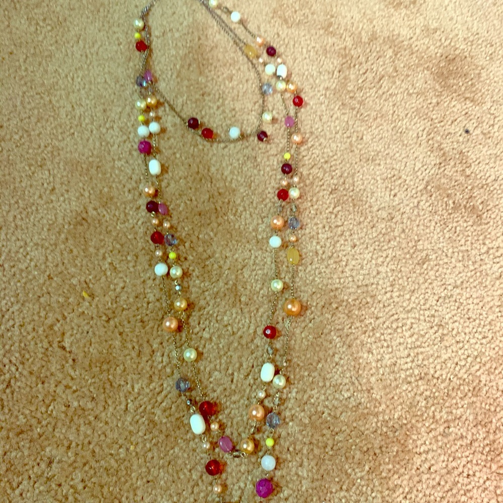 Multi layer beaded necklace
